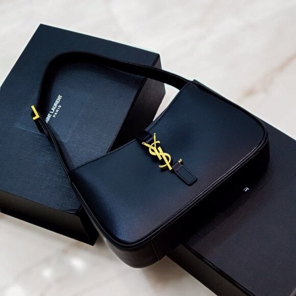 YSL HOBO BAG IN SMOOTH LEATHER NOIR - Picture 3 of 7